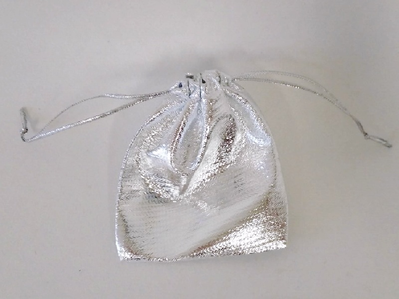 Dárkový sáček stříbrný, 20ks, 7 x 9 cm
