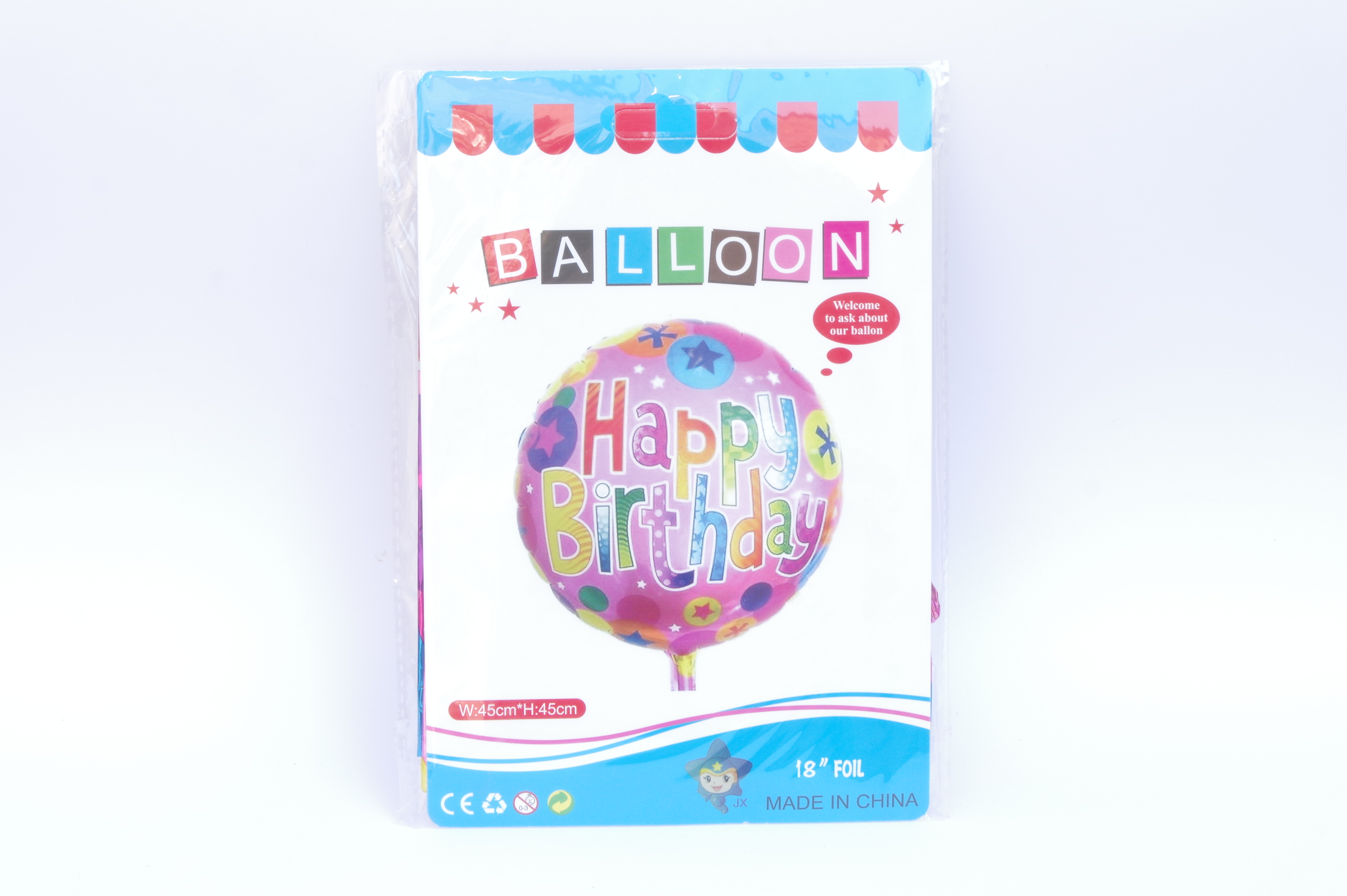 Fóliový balónek - Happy Birthday, 45cm
