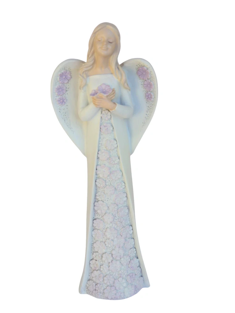 Anděl šaty fialový květ, 28cm