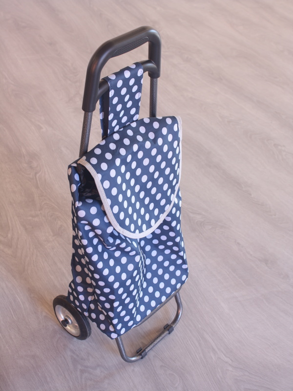 NÁKUPNÍ TAŠKA NA KOLEČKÁCH - Puntíky, výška 85cm