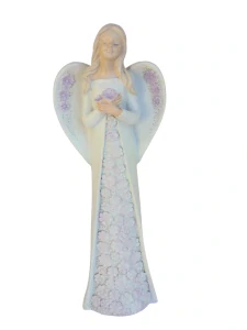 Anděl šaty fialový květ, 28cm