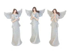 Anděl v šedých šatech - 3 designy, 3ks set, 14,5 cm