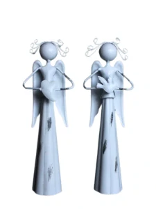 Anděl plechový, 2ks set, 22 cm