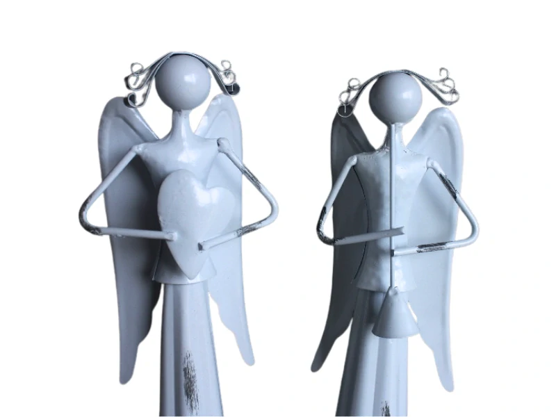 Anděl plechový, 2ks set, 40 cm