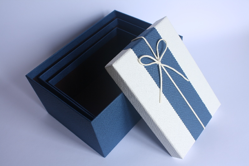 Dárková krabice, MALÁ, modrá, 3ks set