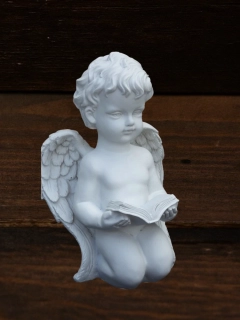 Anděl bílý s knihou, 24cm