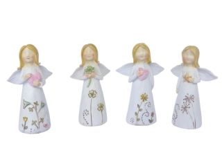 Anděl květinový, 4ks set, 12 cm