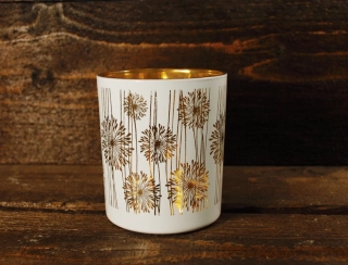 Svícen skleněný bílý, 10 cm