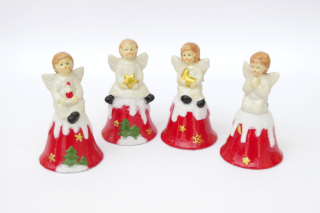 Zvonek barevný anděl, 12,5 cm - 1ks